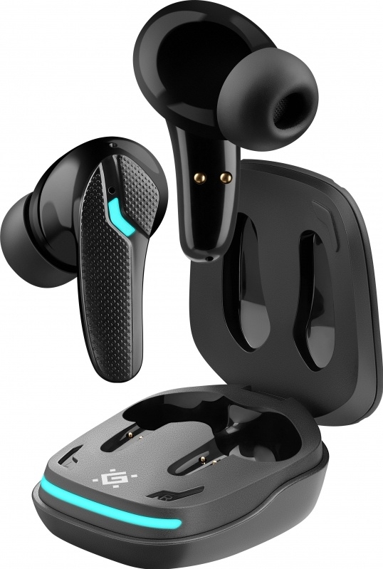 Наушники TWS Defender CyberDots 285 черный, внутриканальные, Bluetooth, светодиодная подсветка, до 4 ч