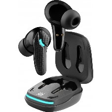 Наушники TWS Defender CyberDots 285 черный, внутриканальные, Bluetooth, светодиодная подсветка, до 4 ч