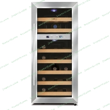 Винный шкаф CASO WineDuett 21 серебристый, 60 л, 2 отсека, 21 бут., класс B
