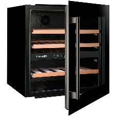 Встраиваемый винный шкаф Climadiff CBI40DB1 чёрный, 70 л, 2 отсека, 36 бут., класс G
