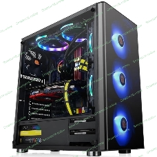 Компьютерный корпус V200 TG RGb CA-1K8-00M1WN-01 Black/Win/SPCC/Tempered Glass*1/120мм RGb Fans*3 + 120мм Standard Fan*1/MB Sync