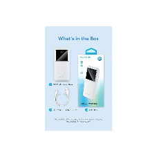 Портативный аккумулятор Vention 10000mAh(M/C-A/A)22.5W белый с LED Дисплеем