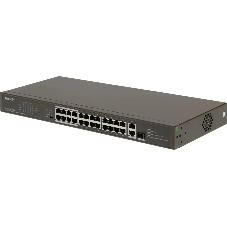 Коммутатор Tenda TEF1126P-24-250W, 24×100 Мбит/с PoE + 2×1 Гбит/с Uplink + 1×1 Гбит/с SFP Combo, неуправляемый