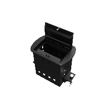 Прямоугольный металлический корпус Wize Pro WRTS-M-4CBOX-B серия M, для модульной системы врезного лючка в стол с убирающейся крышкой для установки до 4 модулей-вставок серии М, черный