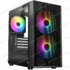 Компьютерный корпус XASTRA A305M 3FRGb Black mATX/Mesh/ tempered glass / 2x140мм + 1x120мм FRGb fans/ A305M-2FC14F-1FC12F