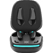 Наушники TWS Defender CyberDots 285 черный, внутриканальные, Bluetooth, светодиодная подсветка, до 4 ч