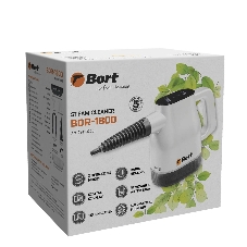 Пароочиститель Bort BDR-1800 белый, ручной, 1400 Вт, 36 г/мин, 400 мл