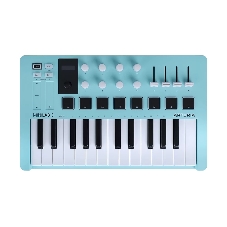 MIDI клавиатура 231599 Arturia MiniLAB 3 Aquamarine 25 клавиш, 8 энкодеров, 8 RGB пэдов, 8 фейдеров, дисплей, сенсорные регуляторы Pitch/Modulation, MIDI-выход, 1/4
