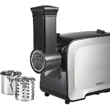 Мясорубка электрическая Centek CT-1604 Комбайн серый, 2200 Вт, 2.2 кг/мин, реверс, защита от перегрузки, насадки - 7