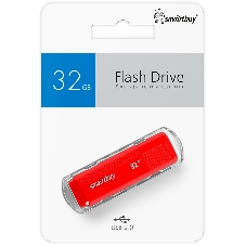 Флешка USB Smartbuy Dock Red (SB32GbDK-R), 32Gb, USB 2.0, R/W 15/5, красный