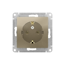 Механизм розетки 1-м СП AtlasDesign с заземл. 16А шампань SchE ATN000543
