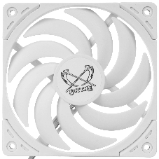Кулер для корпуса/ Case Cooler Scythe Wonder Tornado 120 Slim White (120x120x15mm, 4-pin PWM, 34.31CFM, 26.36dBA, 2000RPM, White)