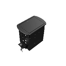 Прямоугольный металлический корпус Wize Pro WRTS-M-4CBOX-B серия M, для модульной системы врезного лючка в стол с убирающейся крышкой для установки до 4 модулей-вставок серии М, черный