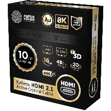Кабель аудио-видео Cactus CS-HDMI-AOC-2.1-20 HDMI (m)/HDMI (m) 20м. позолоч.конт. черный
