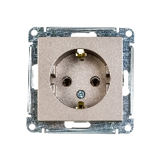 Механизм розетки 1-м СП AtlasDesign с заземл. 16А шампань SchE ATN000543