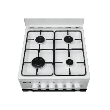 Плита комбинированная Kraft KF-FSK5302EW белый, конфорок 4 газовых, духовка 58 л, 50 см x 85.5 см x 55 см