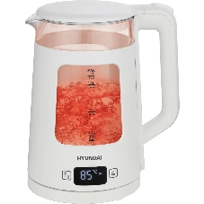 Чайник электрический Hyundai HYK-G9407 1.7л. 2200Вт белый корпус: стекло