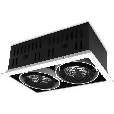 Карданный встраиваемый светодиодный светильник T812 BK/CH 2*12W 4200K