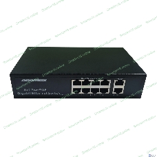 Коммутатор неуправляемый NEOMAX NMS-110PoE-1000-S, 10 портов 1000 Mbps, 8xPoE, металл