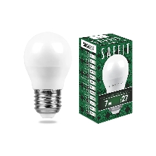 Лампа светодиодная SAFFIT SBG4507 7Вт Е27 теплый матовый шар