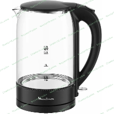Чайник электрический Moulinex BY1S08F0 1.7 л, 2200 Вт, черный/прозрачный корпус: стекло/пластик