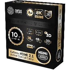 Кабель аудио-видео Cactus CS-HDMI-AOC-2.1-30 HDMI (m)/HDMI (m) 30м. позолоч.конт. черный