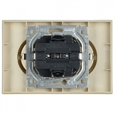 Розетка 2-местная IEK BRITE РС12-3-БрКр (BR-R21-16-K10-F) с заземлением, без защитных шторок, 16А в сборе, бежевый