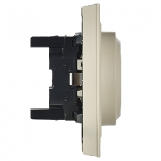 Розетка 2-местная IEK BRITE РС12-3-БрКр (BR-R21-16-K10-F) с заземлением, без защитных шторок, 16А в сборе, бежевый