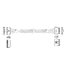 Кабель Amphenol RMC74-5874, MCIO x8 74P (прямой Straight Type) TO Slimline SAS x8 74P (SFF8654, прямой Straight Type), 85 Ohm, L:100 см