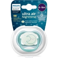 Пустышка Philips Avent ultra air, ночная, месяц, 6-18 мес., 1 шт.