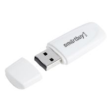 Флешка USB Smartbuy Scout White (SB016 Gb2SCW), 16Gb, USB 2.0, R/W 15/8, белый
