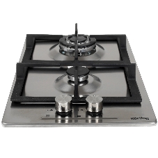 Газовая варочная поверхность Korting HG 365 CTX, 2 конфорки, нержавеющая сталь, 3500 Вт
