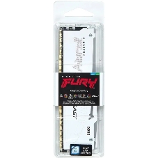 Оперативная память Kingston Fury Beast RGB, DDR5, 32Gb (1x32 Gb), 6400 MHz, CL32, радиатор, RGB, белый