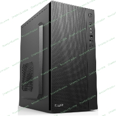 Компьютерный корпус CBR PCC-MATX-MX08-WPSU mATX Minitower MX08, без БП, 2*USB 2.0, HD Audio+Mic, черный