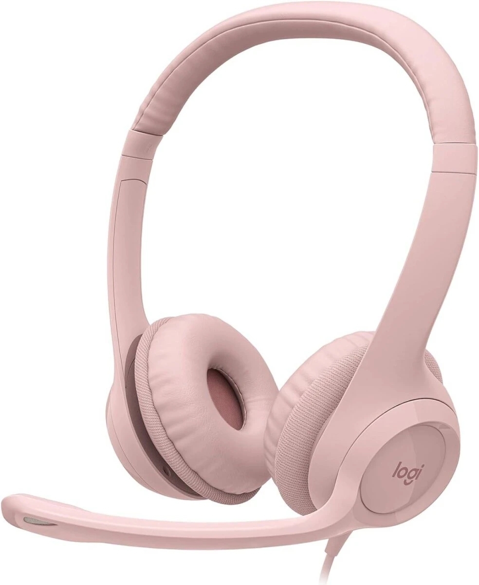Гарнитура Logitech Stereo Headset H390 розовый, проводная, USB, регулятор громкости, шумоподавление микрофона