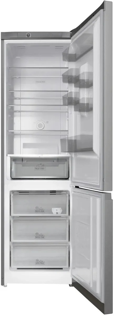 Холодильник Hotpoint HT 6200 S серебристый двухкамерный 240/83л морозилка снизу, No Frost