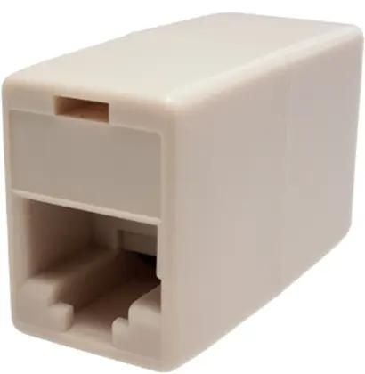 Адаптер Suprlan 10-0337-1, проходн. Keystone RJ45 кат.5E UTP, бежевый