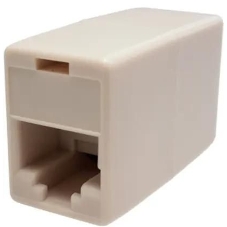 Адаптер Suprlan 10-0337-1, проходн. Keystone RJ45 кат.5E UTP, бежевый