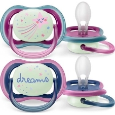 Пустышка Philips Avent ultra air, ночная, звезда/DREAMS, 6-18 мес., 2 шт.