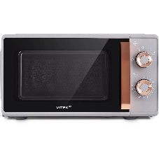 Микроволновая печь Vitek VT-MW1920 серый/золотистый, 20 л, 700 Вт, переключатели — поворотный механизм
