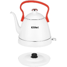Чайник электрический Kitfort КТ-6793 1л. 1500Вт белый/красный корпус: металл