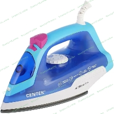 Утюг Centek CT-2348 синий/белый, 1600 Вт, 20 г/мин, 80 г/мин, 200 мл