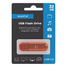 Флешка USB Maxvi P1 orange (FD32GBUSB20C10P1), 32Gb, USB 2.0, R/W 15/5, оранжевый