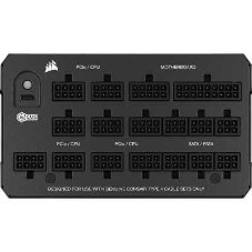 Блоки питания/ Power Supply Corsair HX1200i Ultra-Low Noise, Model RPS0202, 1200W 80+ Platinum (ATX, 3.1, PCIe 5.1, Full modular, 1x24(20+4)pin, 2x12V-2x6, 1x16-pin PCIe, 2x4+4-pin CPU +12V (EPS), 6x4-pin Molex, 5x6+2-pin PCIe, 8xSATA3, 1xUSB (Type-C), Active, 140x140mm, 200x150x86mm, APFC, Power cable-EU, black)