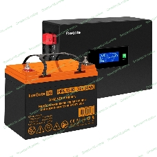 Комплект Источник бесперебойного питания EX295993RUS + батарея 33Aч EX285664RUS 1шт (инвертор, синус, для котла, PF=1, настенный) ExeGate IdealSine SR-1000.LCD.2SH <1000VA/1000W, чистая синусоида, цветной LCD-дисплей, 2*Schuko, крепление настенное, Black> + батарея ExeGate HRL 12-33 (12В, 33Ач) 1шт