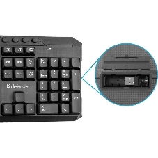 Комплект клавиатура+мышь Defender Jakarta C-805 беспроводной, USB, 1600 DPI, чёрный