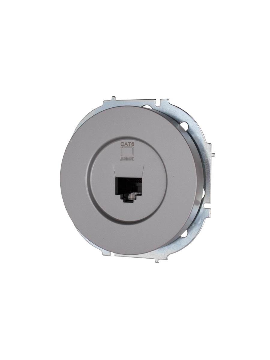 Розетка компьютерная СП OSEN RJ45 кат.6 механизм серый матовый LEZARD 743-7488-140