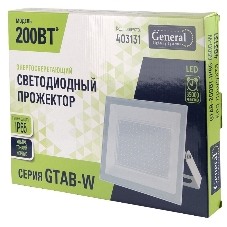 Прожектор светодиодный 200Вт 100-265В 6500К 17000лм IP65 белый General GTAB-200BT-IP65-6500-W