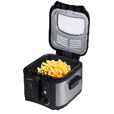 Фритюрница ENDEVER Skyline FR-115 чёрный/металлик, 1800 Вт, 2.5 л, 0.6 кг, антипригарное покрытие