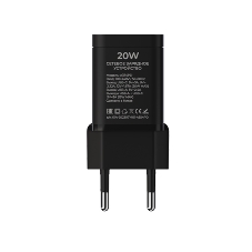 Сетевое зарядное устройство Maxvi A354PD Type-C 20W PD3.0 + USB 2.4A, черный